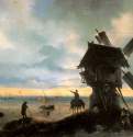 Ветряная мельница на берегу моря. 1837 - The windmill on the beach. 183767 х 96 смХолст, маслоРомантизм, реализмРоссияСанкт-Петербург. Государственный Русский музей